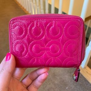 Coach Pink Patent Leather Wallet